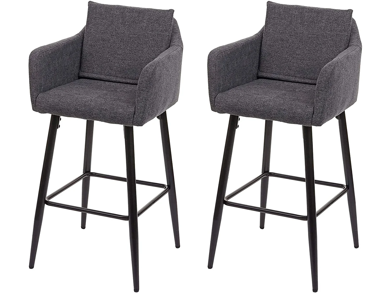 Lot de 2 tabourets métal grise 54 x 53 x 101 cm TDB04062