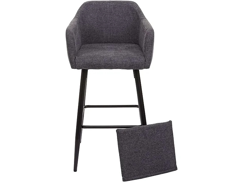 Lot de 2 tabourets métal grise 54 x 53 x 101 cm TDB04062