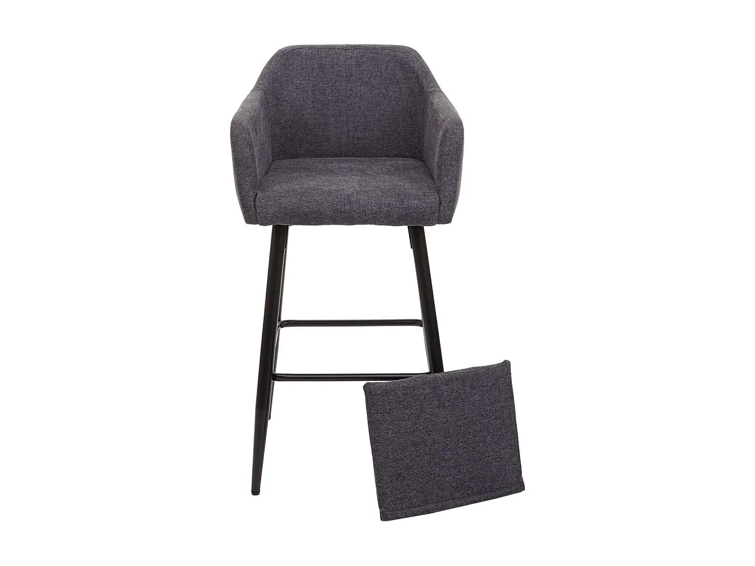Lot de 2 tabourets métal grise 54 x 53 x 101 cm TDB04062