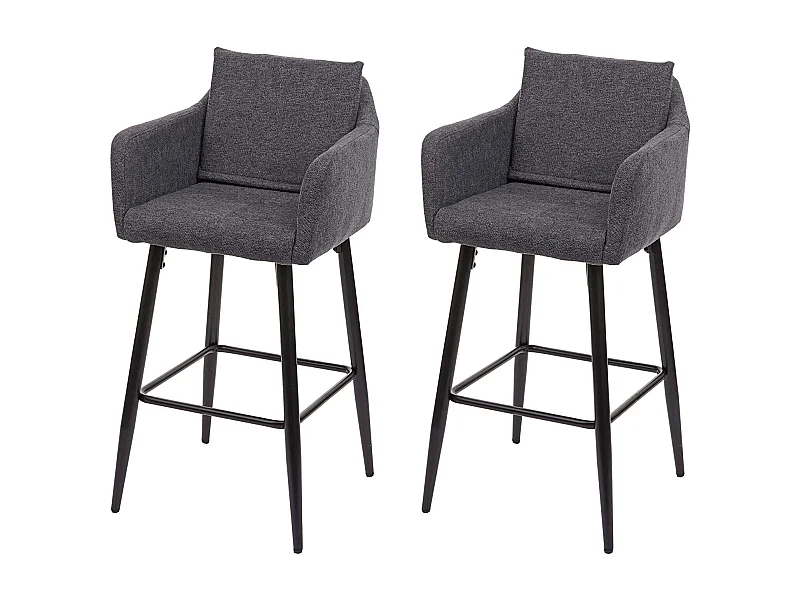 Lot de 2 tabourets métal grise 54 x 53 x 101 cm TDB04062