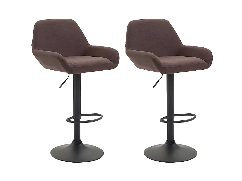Lot de 2 tabourets métal marron 51 x 52 x 89 cm TDB10225