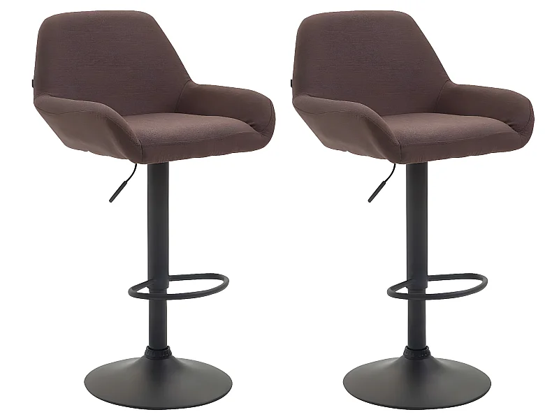 Lot de 2 tabourets métal marron 51 x 52 x 89 cm TDB10225