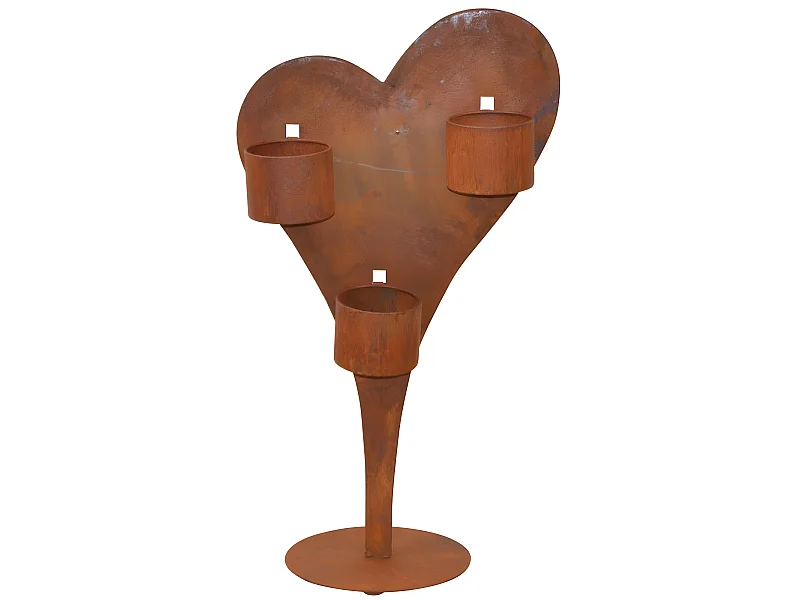 Jardinières porte-fleurs "coeur" avec métal argentée 49 x 30 x 89 cm DEC05102