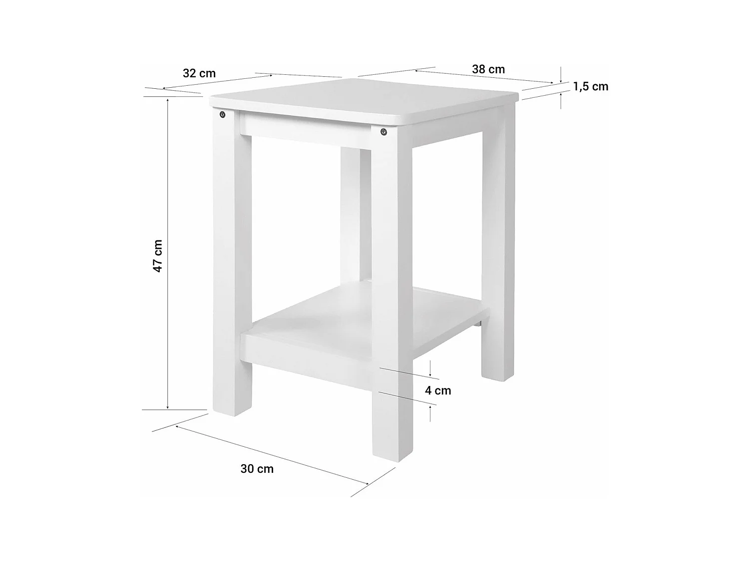Table d'appoint table de bois marron 38 x 32 x 47 cm TABA06008