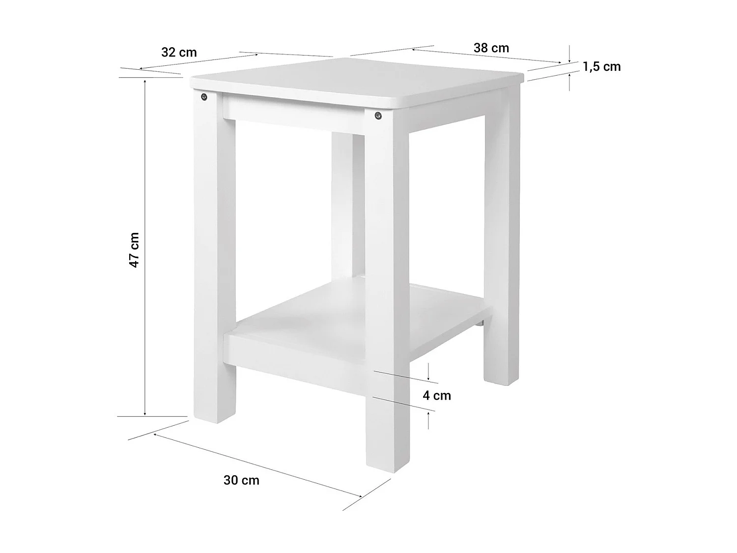 Table d'appoint table de bois marron 38 x 32 x 47 cm TABA06008