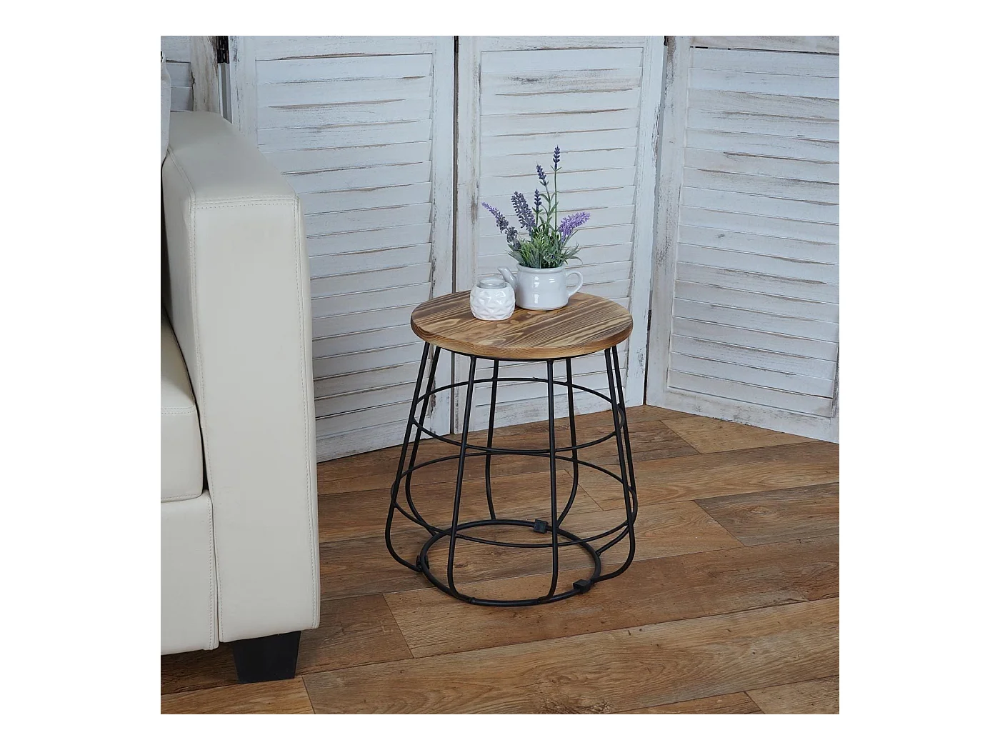 Table d'appoint table de bois marron 35 x 35 x 40 cm MDJ04119