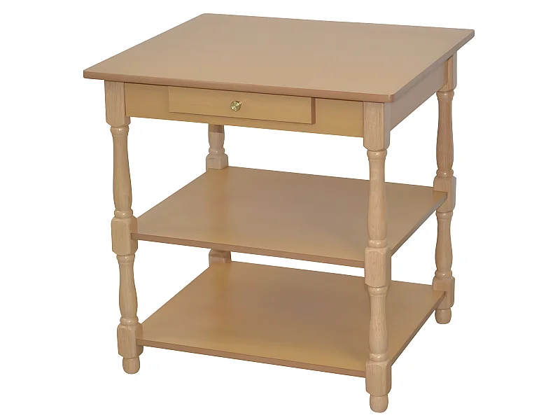 Table d'appoint décorative en effet bois beige 52 x 48 x 54 cm MED05138