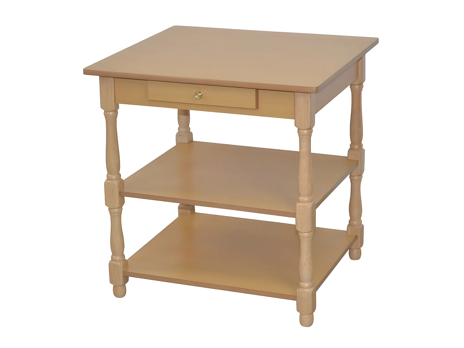 Table d'appoint décorative en effet bois beige 52 x 48 x 54 cm MED05138