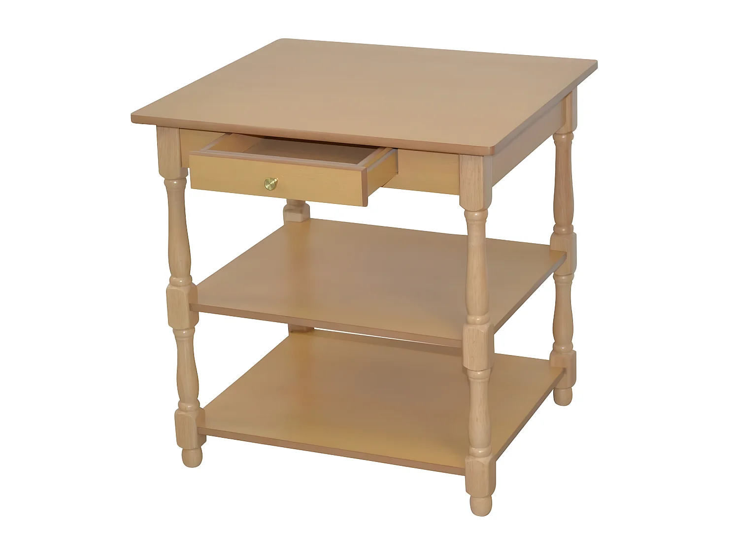 Table d'appoint décorative en effet bois beige 52 x 48 x 54 cm MED05138