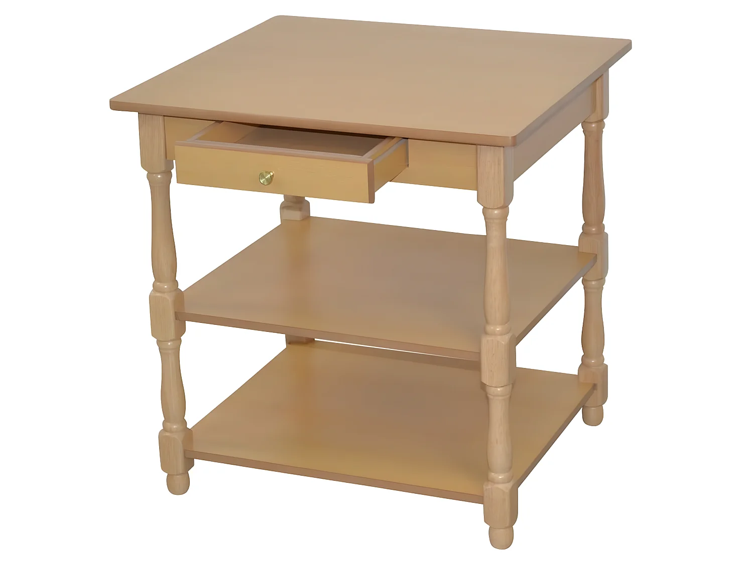Table d'appoint décorative en effet bois beige 52 x 48 x 54 cm MED05138