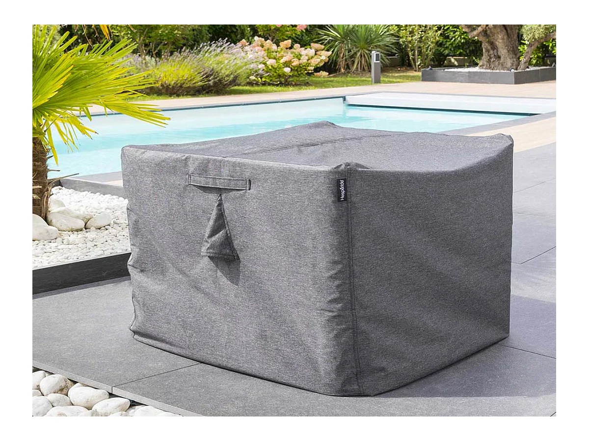 Housse pour table rectangulaire extérieure Hambo L gris - 265 x 125 x 80 cm - Hespéride