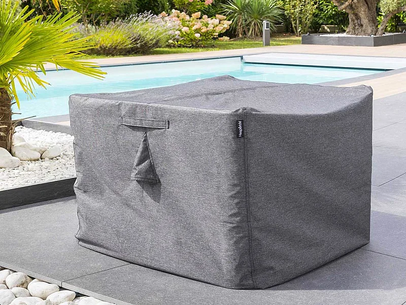 Housse pour table rectangulaire extérieure Hambo L gris - 265 x 125 x 80 cm - Hespéride