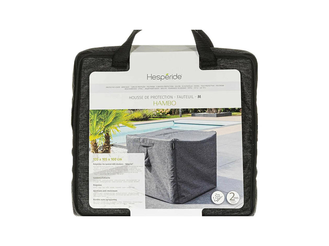 Housse pour fauteuil de jardin Hambo M gris - 120 x 105 x 100 cm - Hespéride