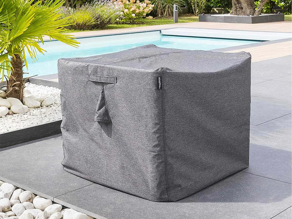 Housse pour fauteuil de jardin Hambo M gris - 120 x 105 x 100 cm - Hespéride