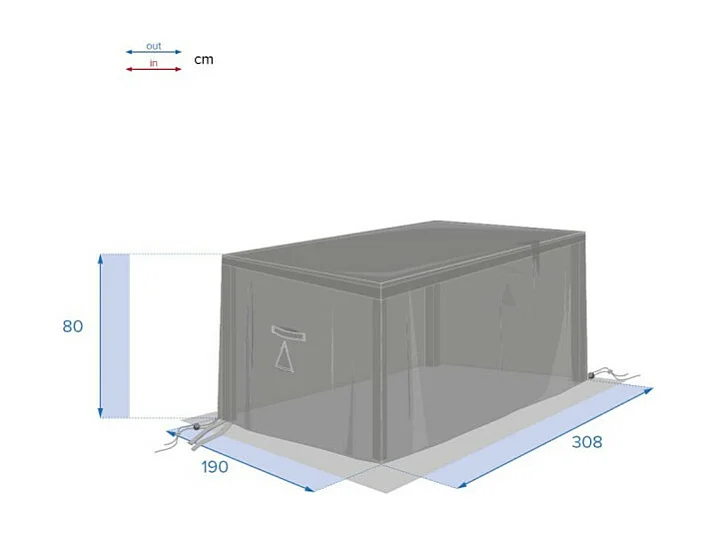 Housse pour table rectangulaire extérieure Hambo XL gris - 308 x 190 x 80 cm - Hespéride