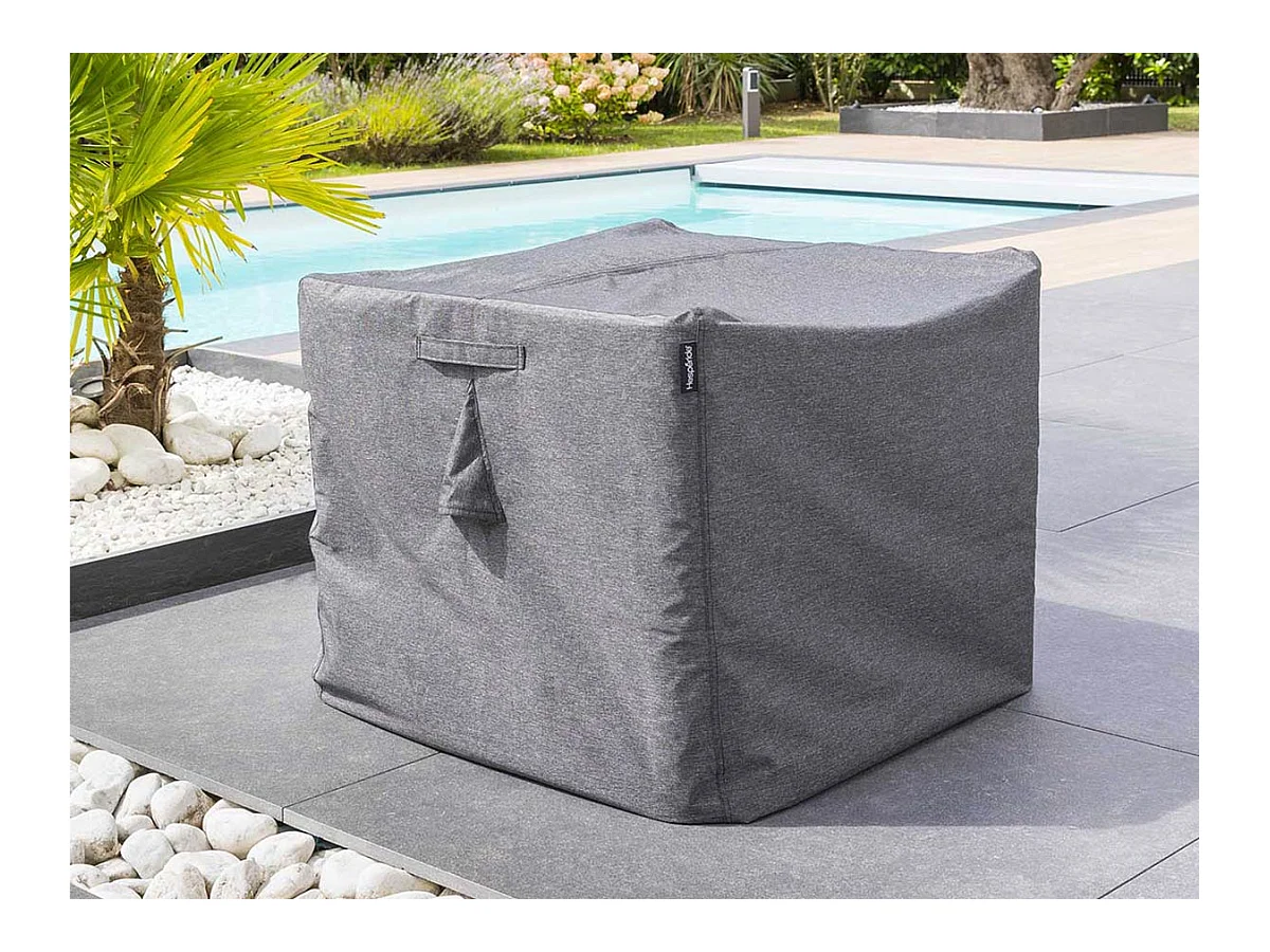 Housse pour table extérieure carré Hambo S gris - 105 x 105 x 80 cm - Hespéride