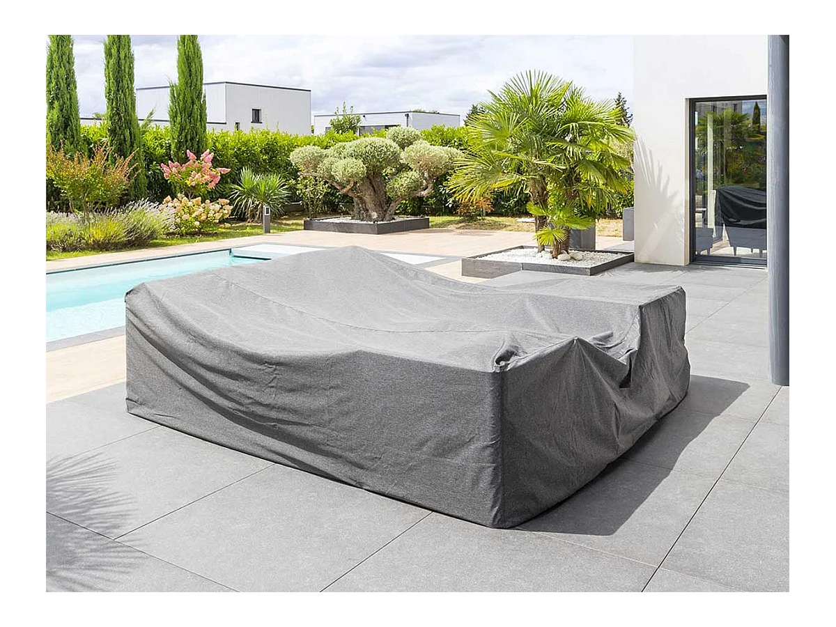 Housse pour salon de jardin Hambo S gris - 175 x 175 x 90 cm - Hespéride
