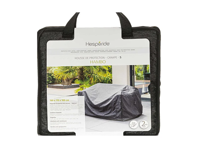 Housse pour canapé Hambo S gris - 160 x 115 x 100 cm - Hespéride