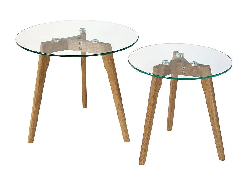 Set de deux tables bois 50 x 50 x 45 cm TABA06006