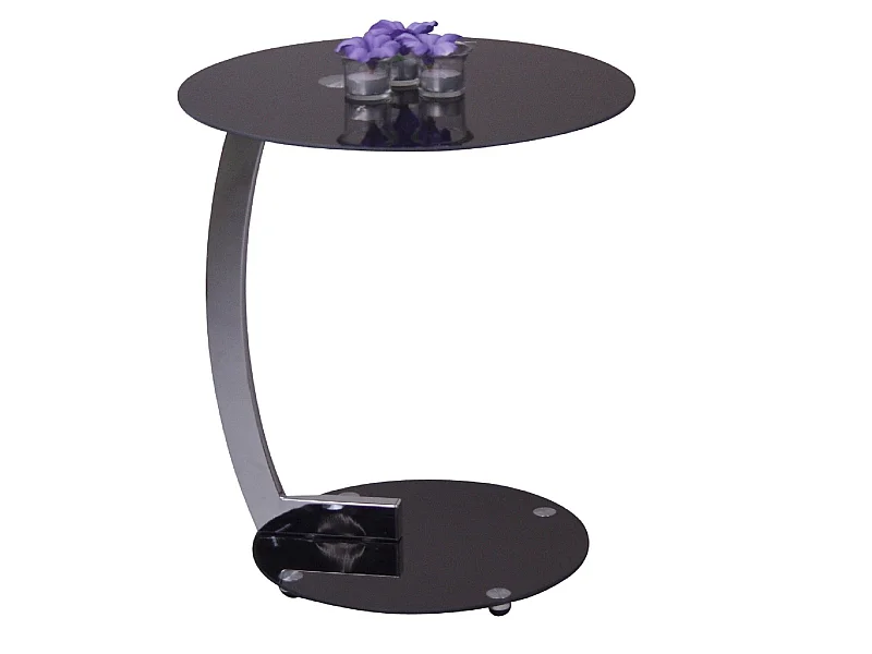 Table d'appoint moderne avec métal argentée 45 x 45 x 52 cm TABA05109