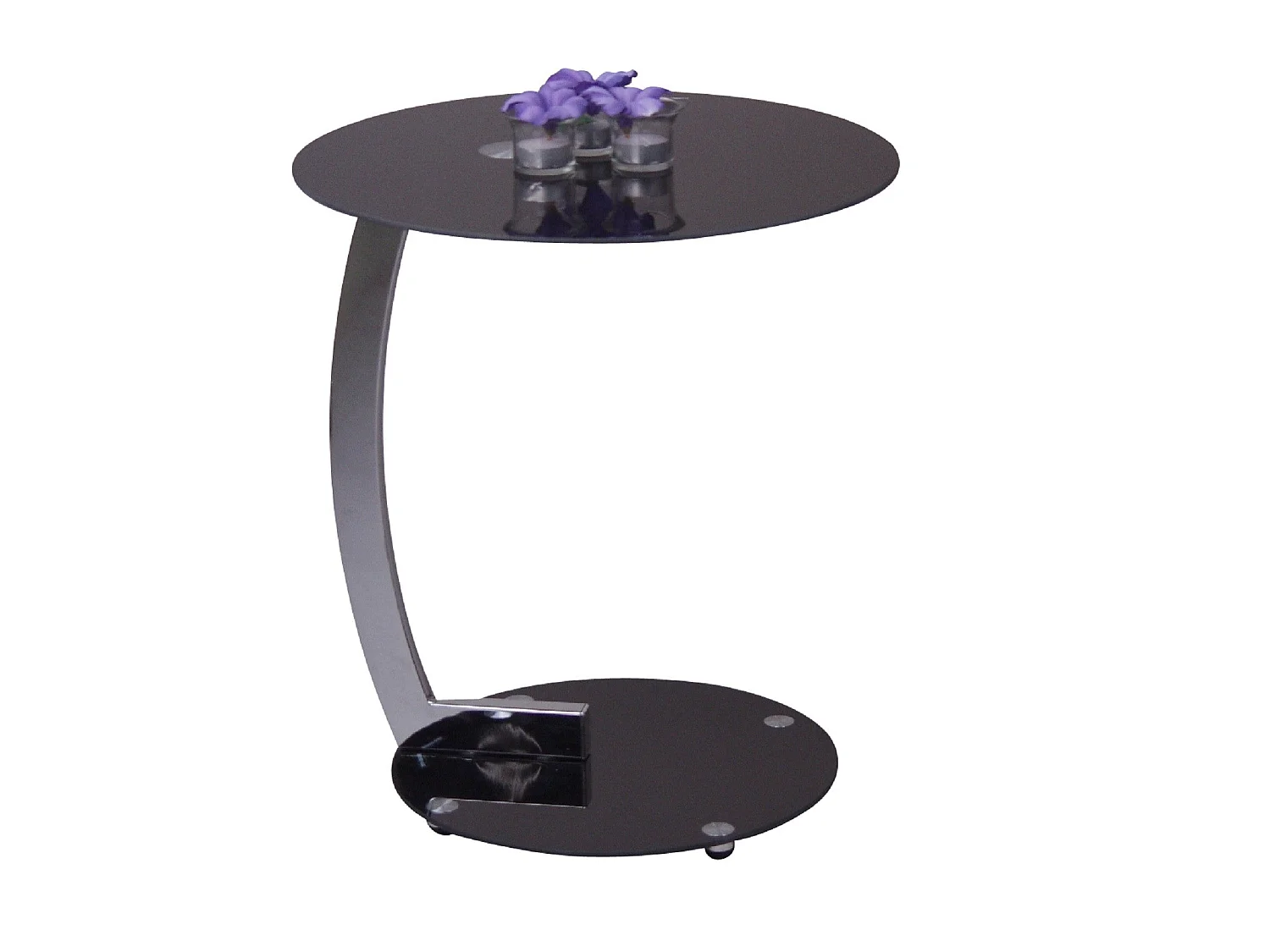Table d'appoint moderne avec métal argentée 45 x 45 x 52 cm TABA05109