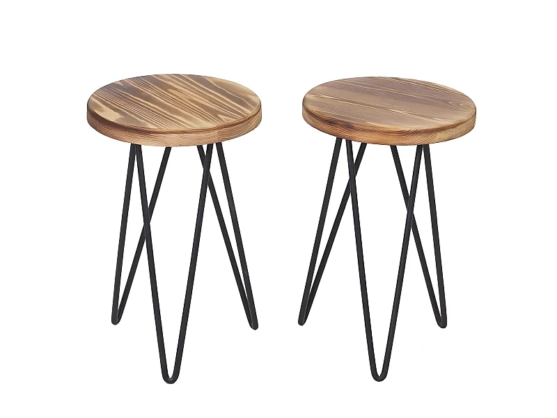 Lot de 2 tabourets 25 x 25 x 40 cm MDJ04118