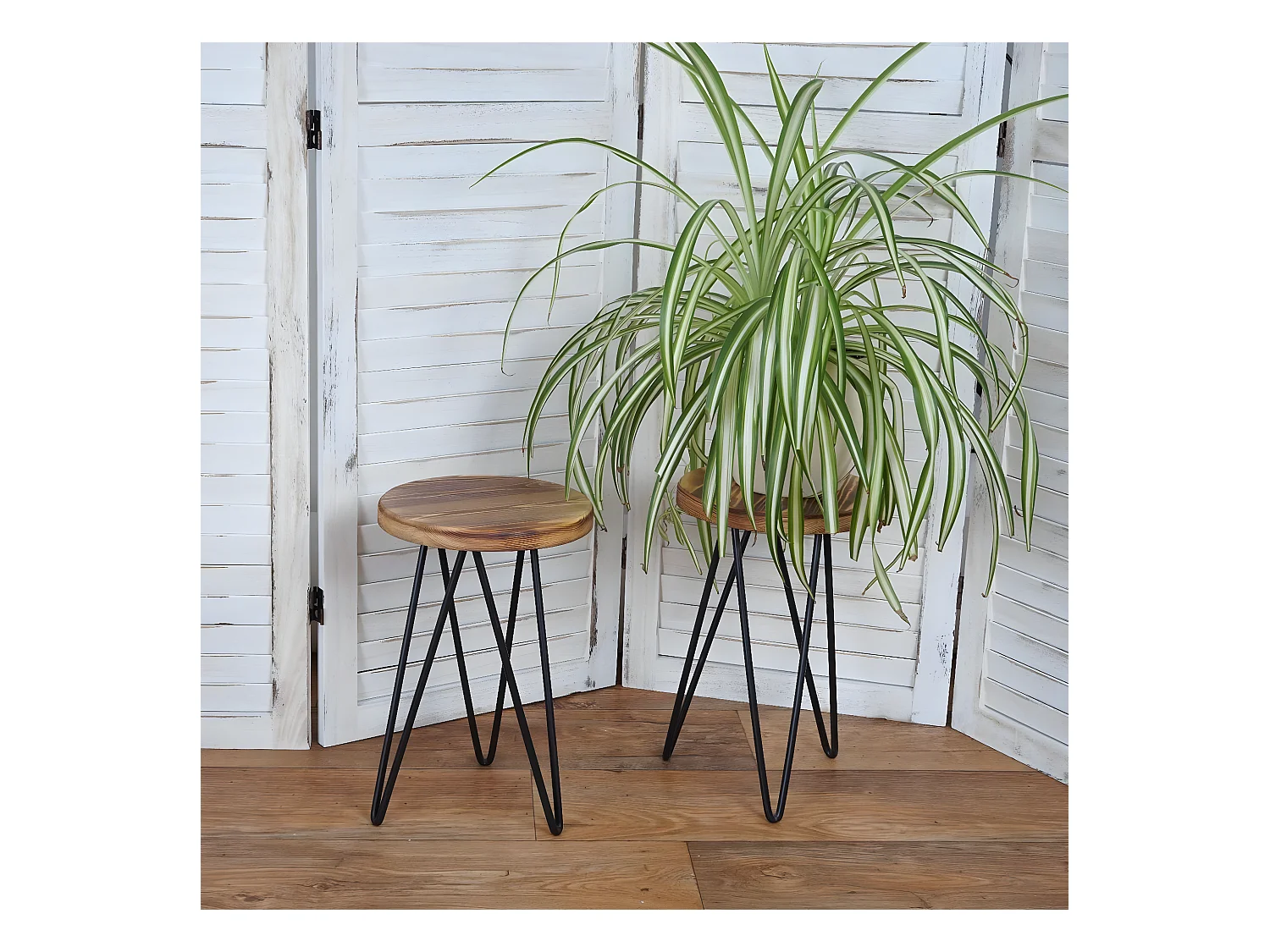 Lot de 2 tabourets 25 x 25 x 40 cm MDJ04118