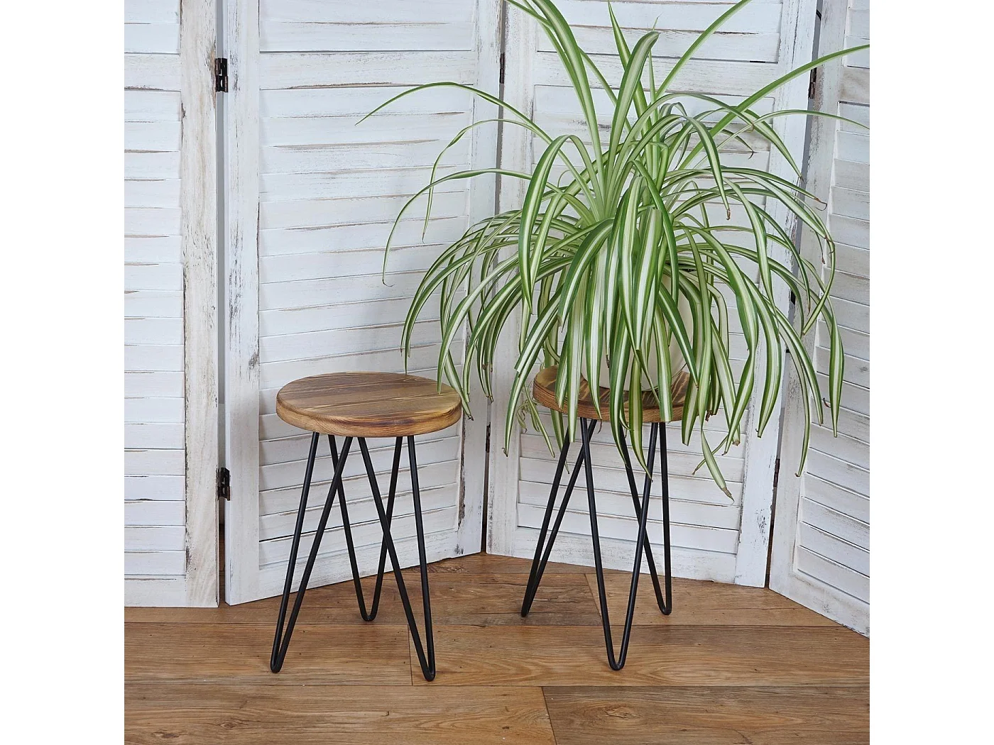 Lot de 2 tabourets 25 x 25 x 40 cm MDJ04118