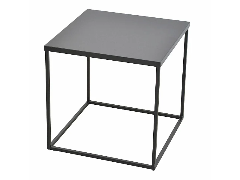 Table d'appoint carrée table métal argentée 45 x 45 x 45 cm MED05134