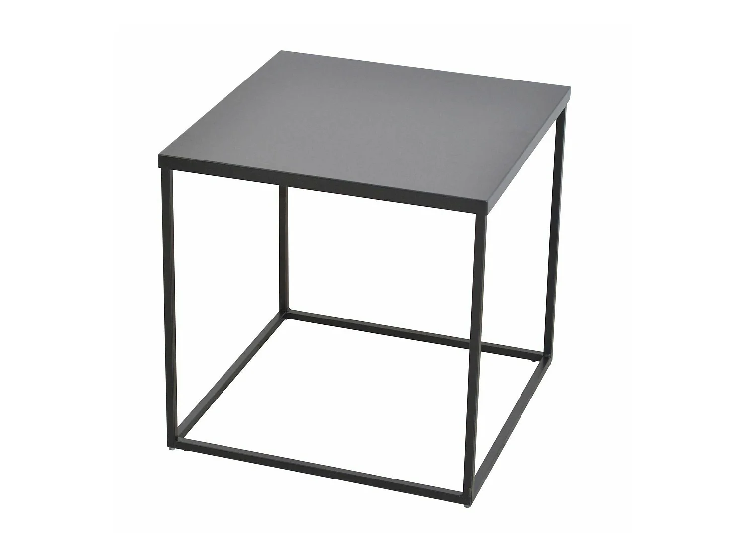Table d'appoint carrée table métal argentée 45 x 45 x 45 cm MED05134