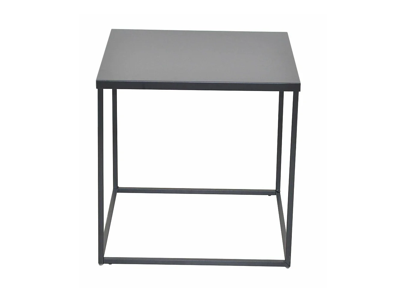 Table d'appoint carrée table métal argentée 45 x 45 x 45 cm MED05134