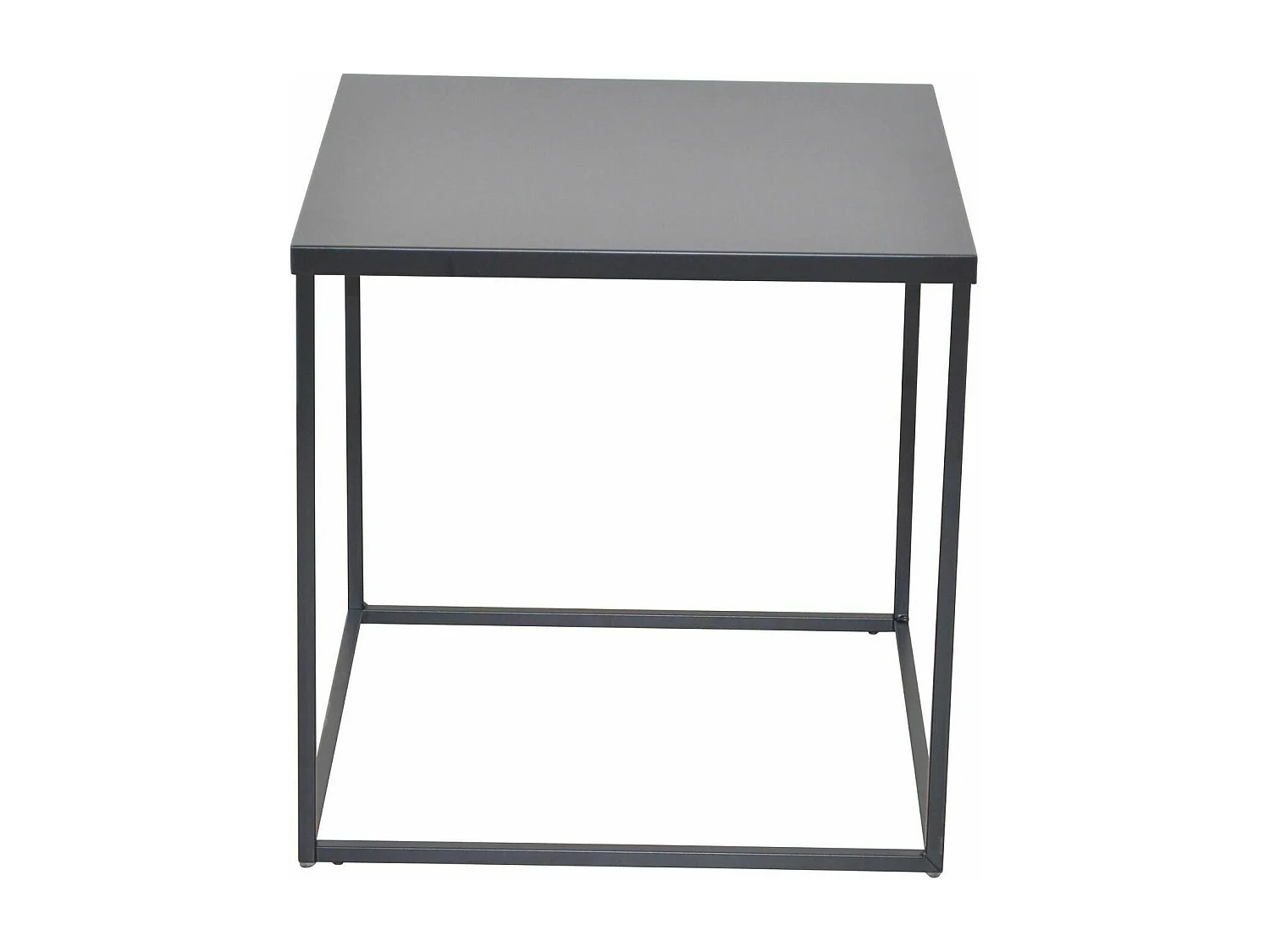 Table d'appoint carrée table métal argentée 45 x 45 x 45 cm MED05134