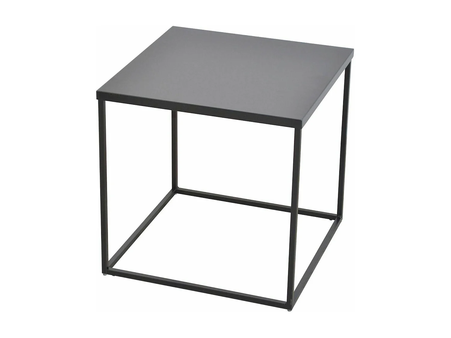 Table d'appoint carrée table métal argentée 45 x 45 x 45 cm MED05134