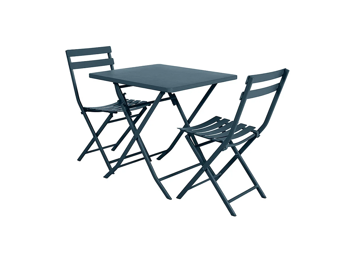 Table carré Greensboro Bleu Pétrol - 2 places - Hespéride