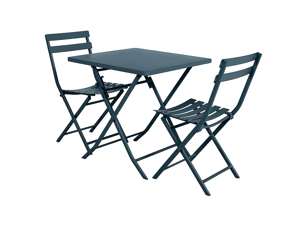 Table carré Greensboro Bleu Pétrol - 2 places - Hespéride