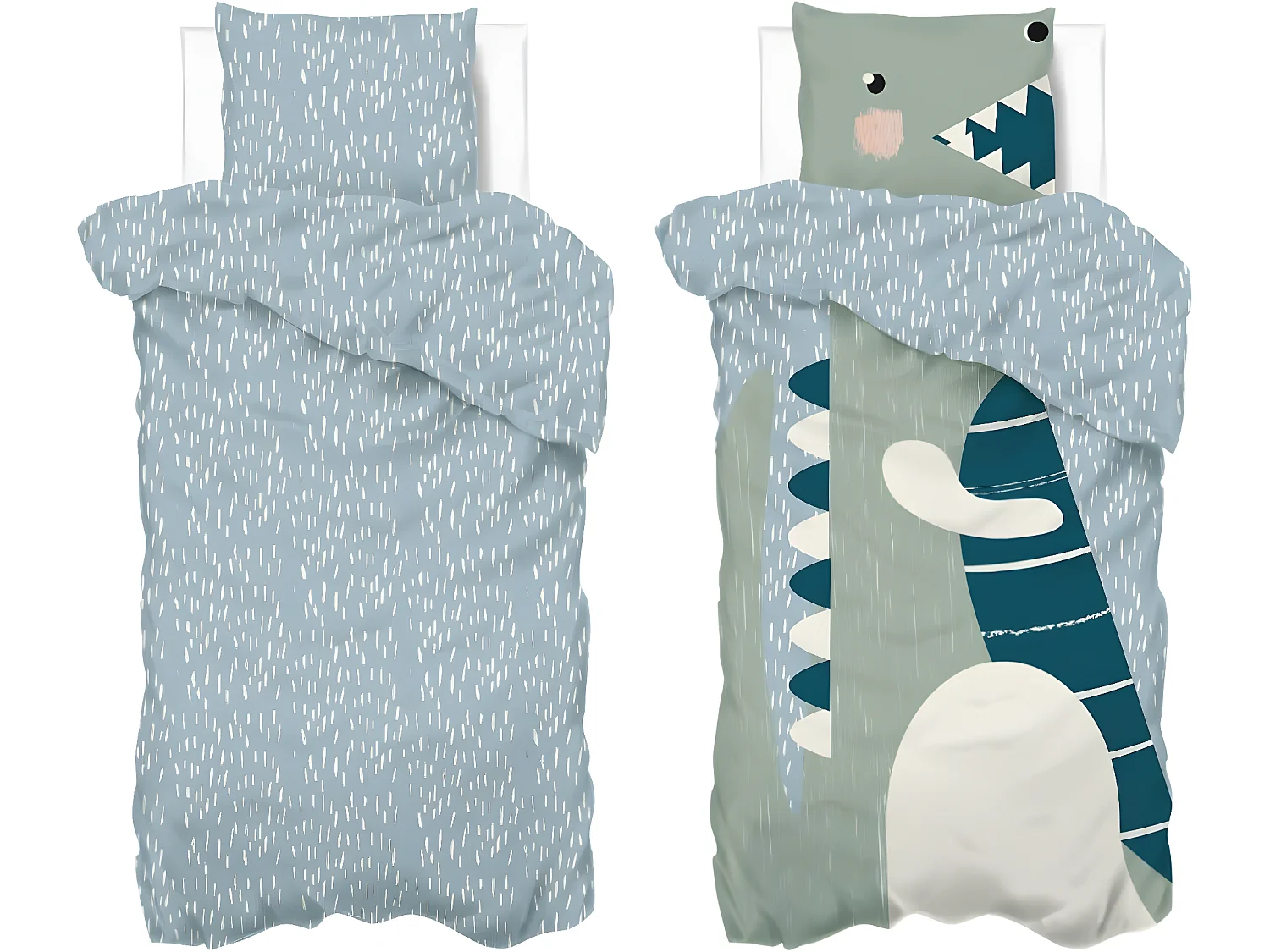 Parure de lit Dinosaure 140 x 200 cm Housse de couette en Coton avec sa taie