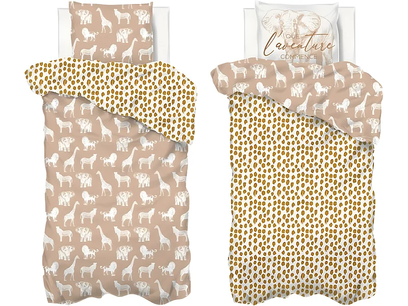 Parure de lit Savane 140 x 200 cm Housse de couette en Coton avec sa taie