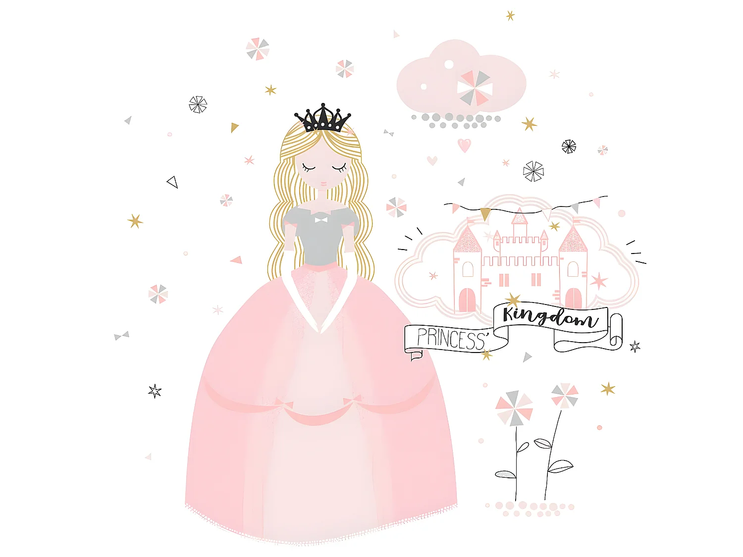 Parure de lit Princesse 140 x 200 cm Housse de couette en Coton avec sa taie