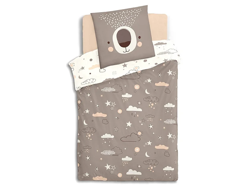 Parure de lit Ours 140 x 200 cm Housse de couette en Coton avec sa taie