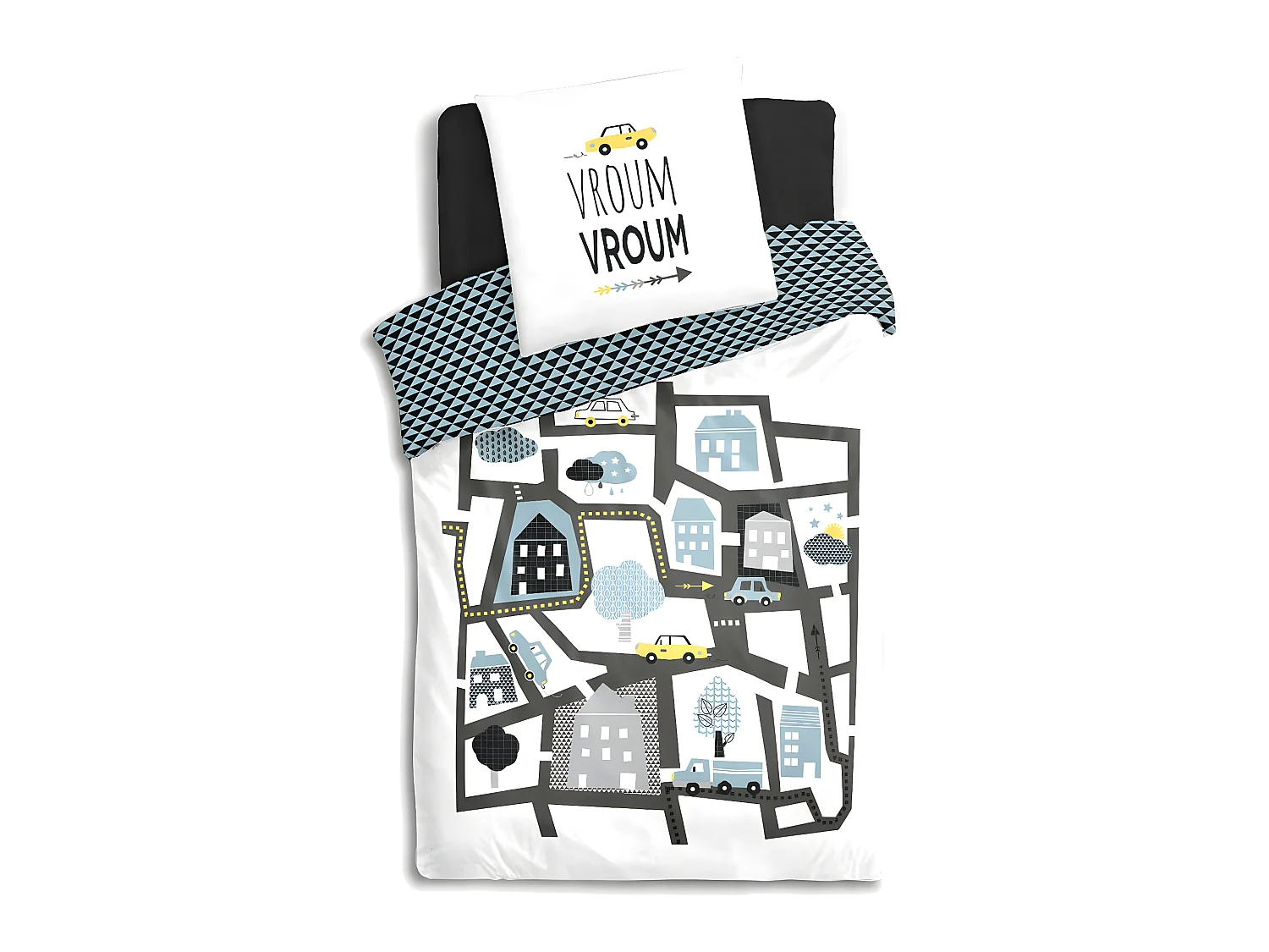 Parure de lit Route 140 x 200 cm Housse de couette en Coton avec sa taie