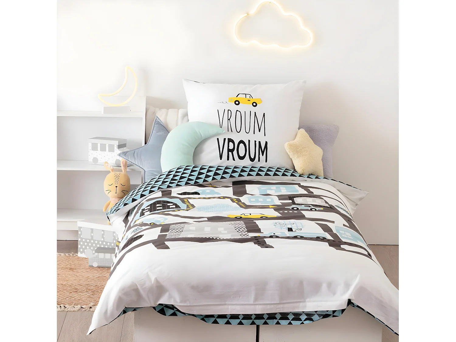 Parure de lit Route 140 x 200 cm Housse de couette en Coton avec sa taie