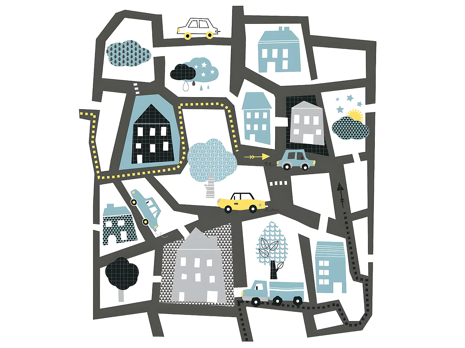 Parure de lit Route 140 x 200 cm Housse de couette en Coton avec sa taie