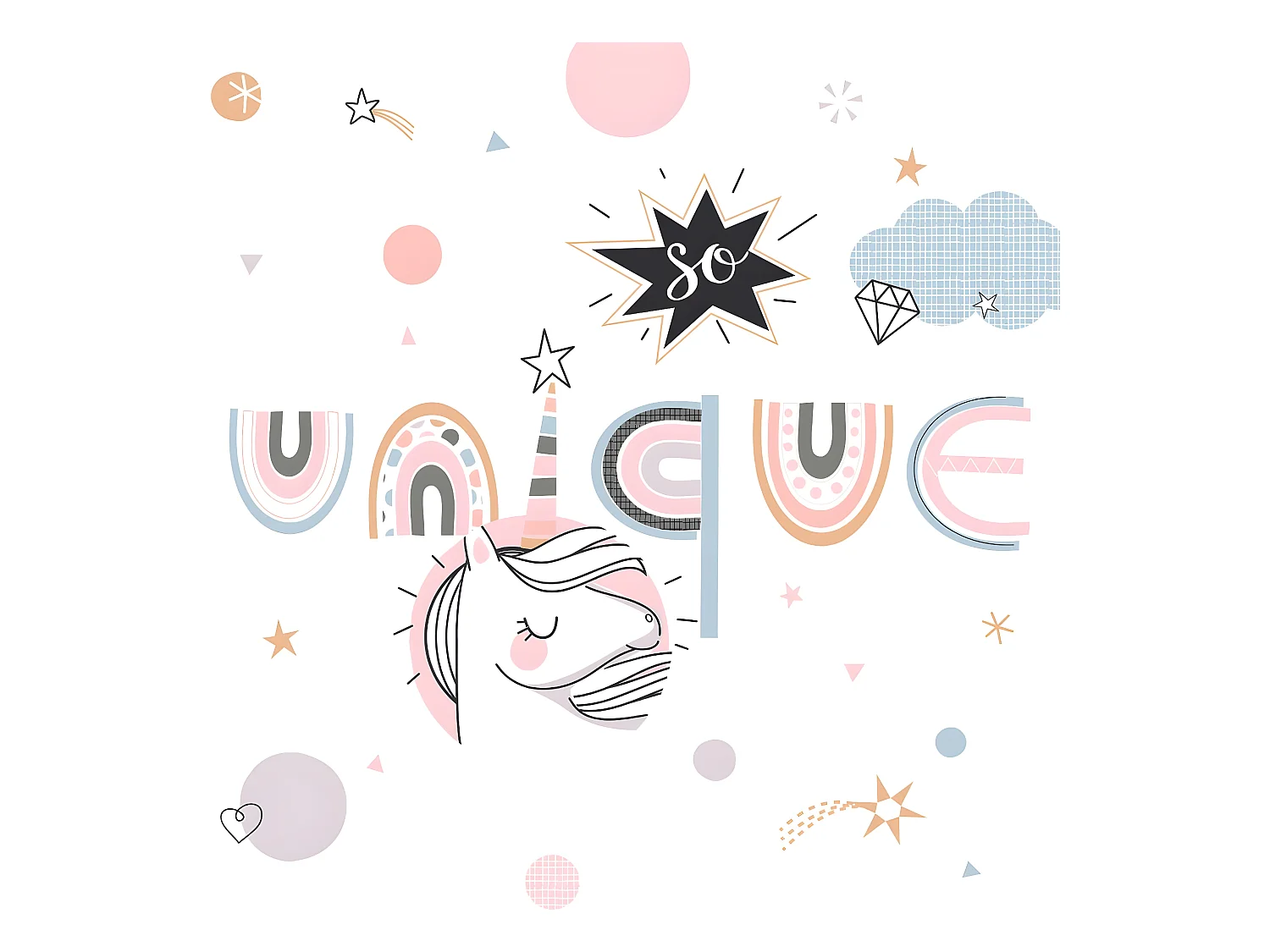 Parure de lit Licorne 140 x 200 cm Housse de couette en Coton avec sa taie