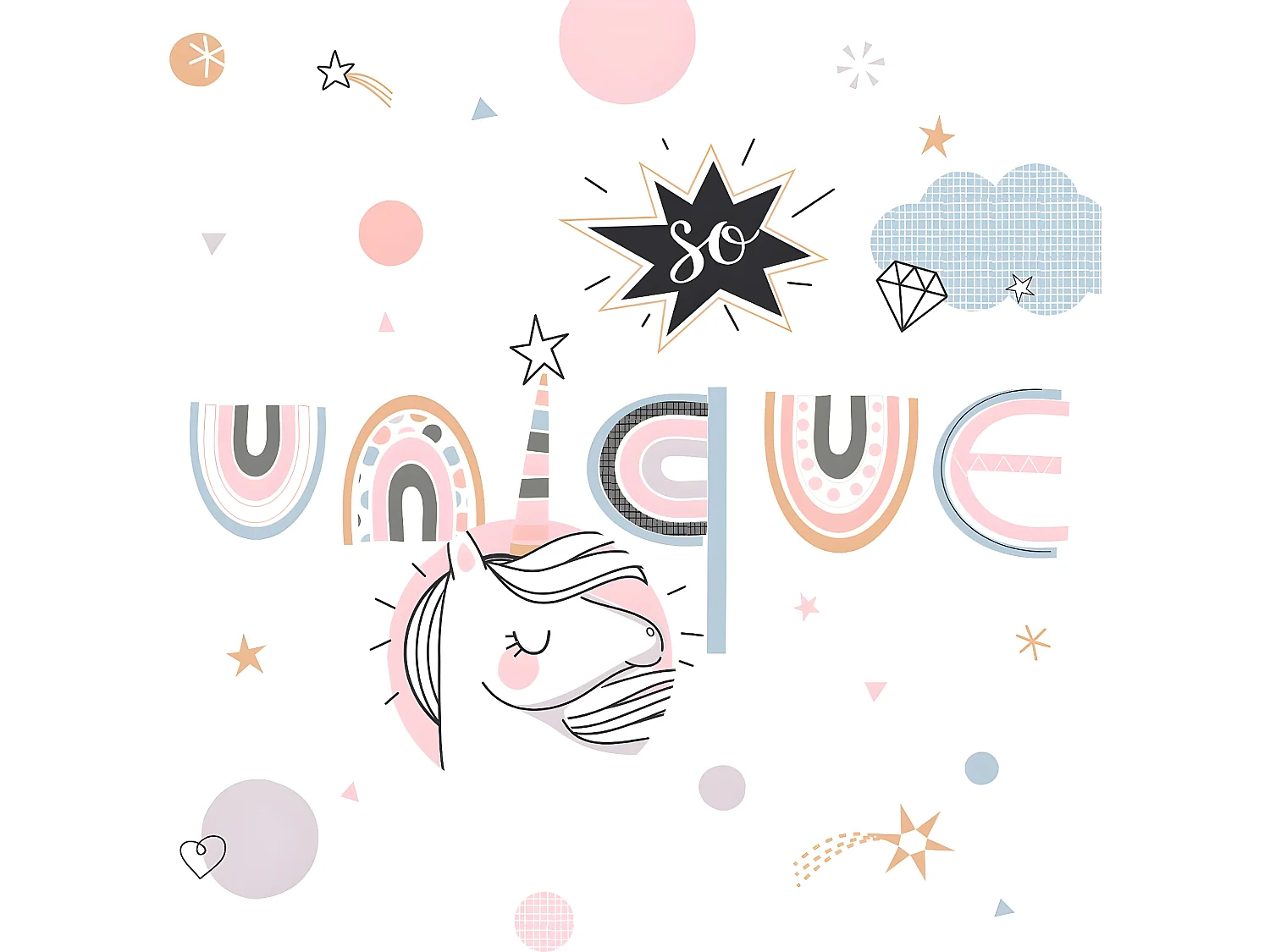 Parure de lit Licorne 140 x 200 cm Housse de couette en Coton avec sa taie