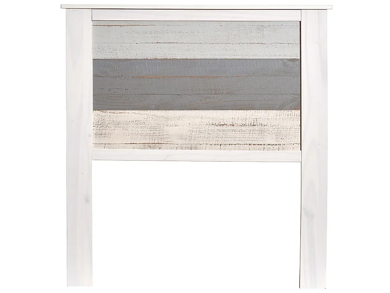 Tête de lit en pin coloris blanc et gris - Longueur 105 x Profondeur 4 x Hauteur 112 cm