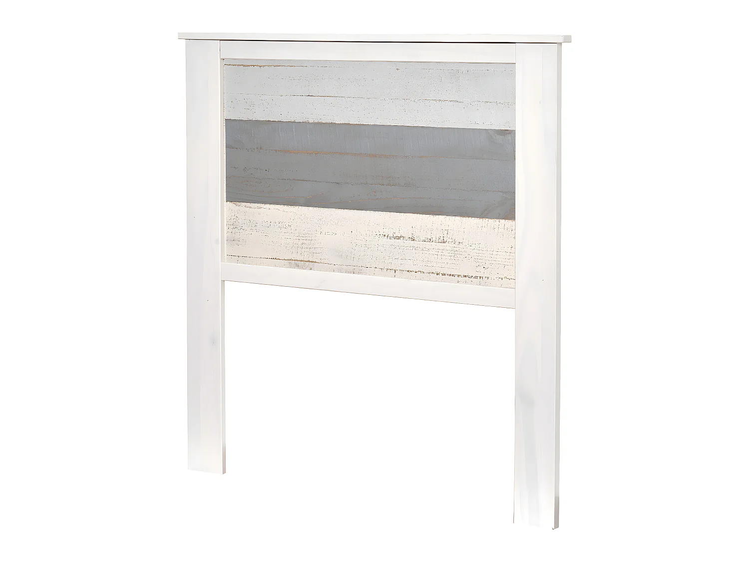 Tête de lit en pin coloris blanc et gris - Longueur 105 x Profondeur 4 x Hauteur 112 cm