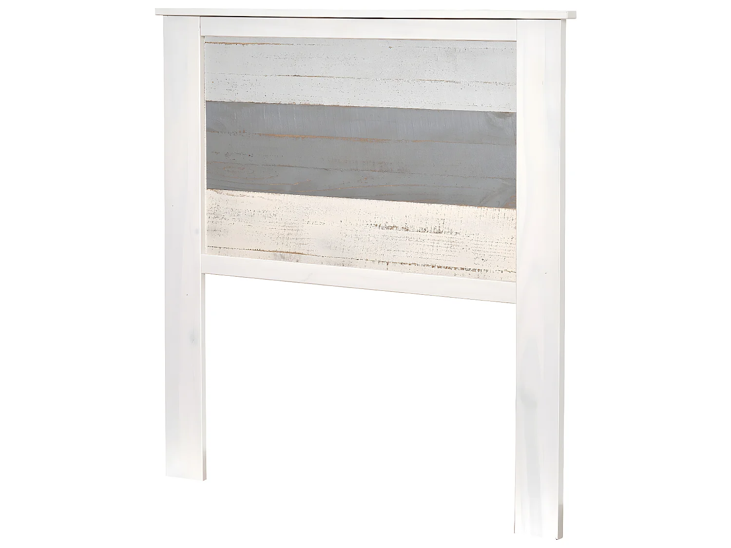 Tête de lit en pin coloris blanc et gris - Longueur 105 x Profondeur 4 x Hauteur 112 cm