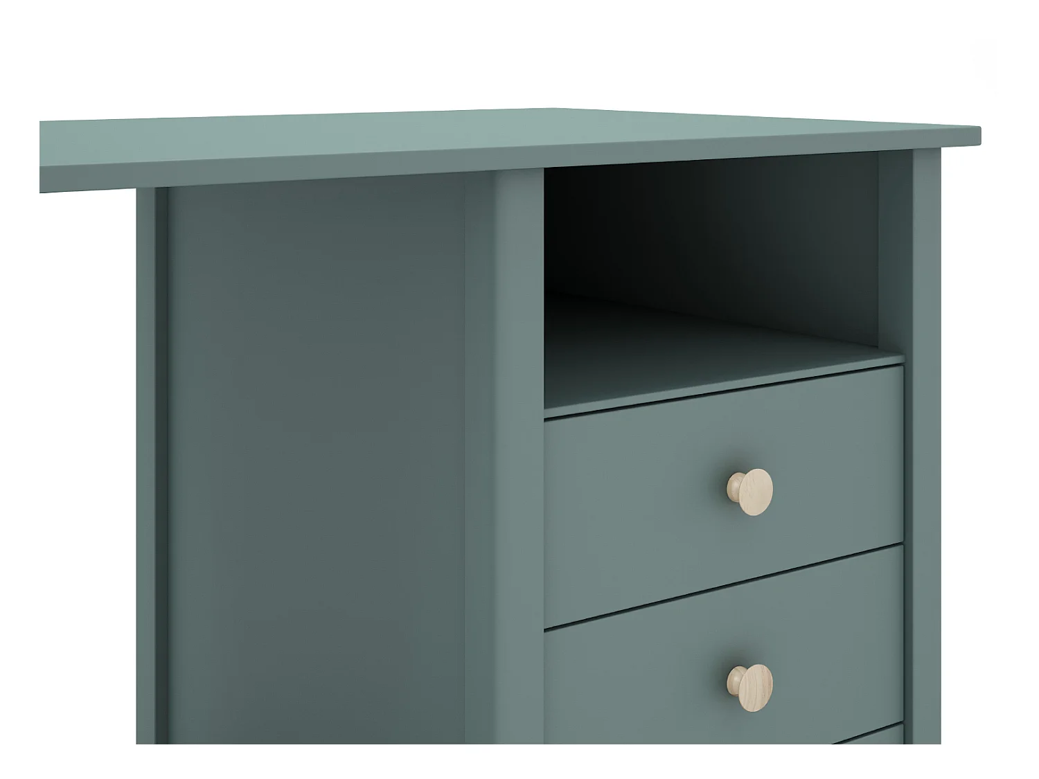 Meuble de bureau, table de bureau avec 3 tiroirs coloris vert pétrole - Longueur 120 x Profondeur 54 x Hauteur 74 cm
