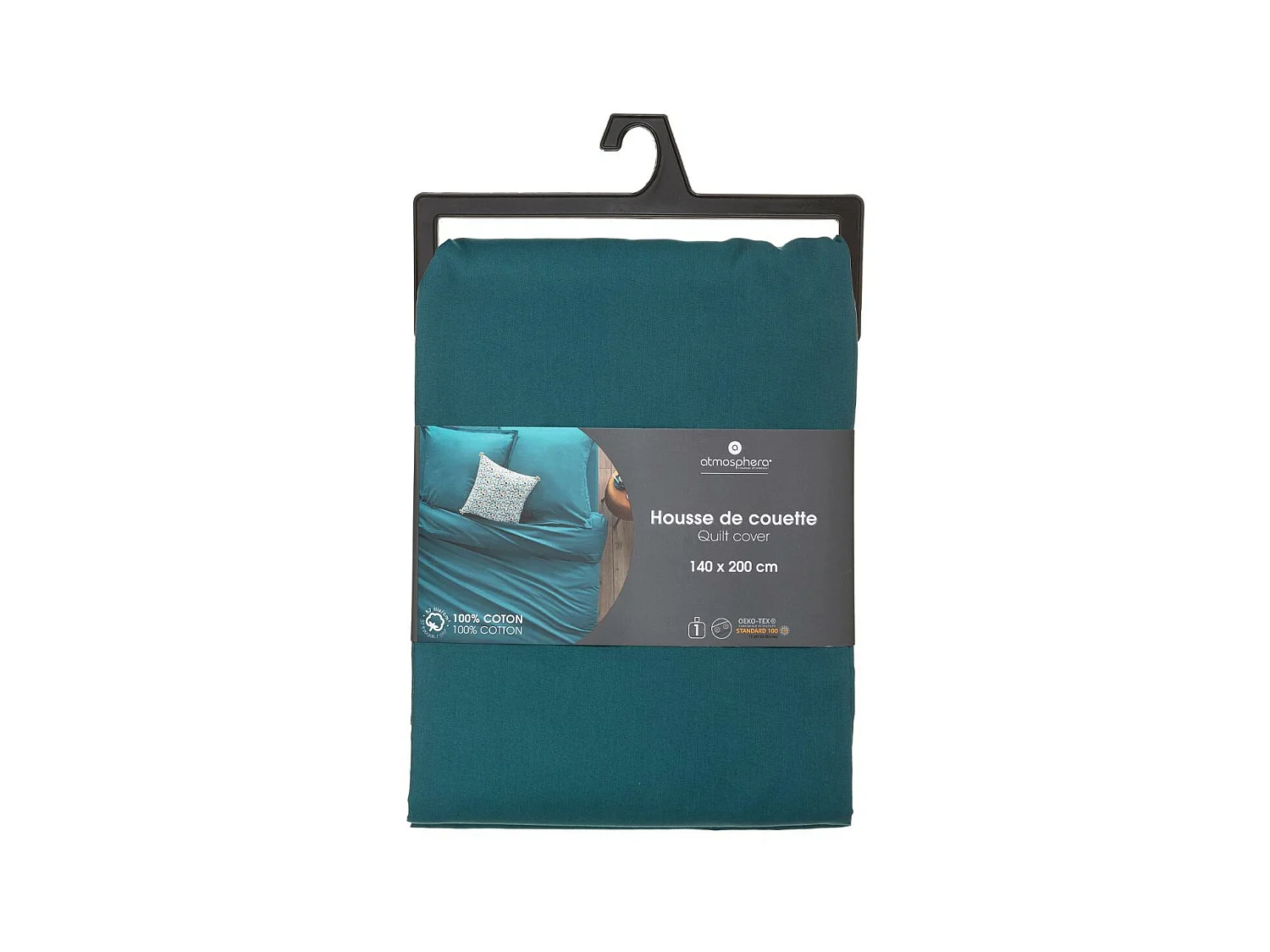 Housse de couette 1 Personne en Coton Canard 140 x 200 cm