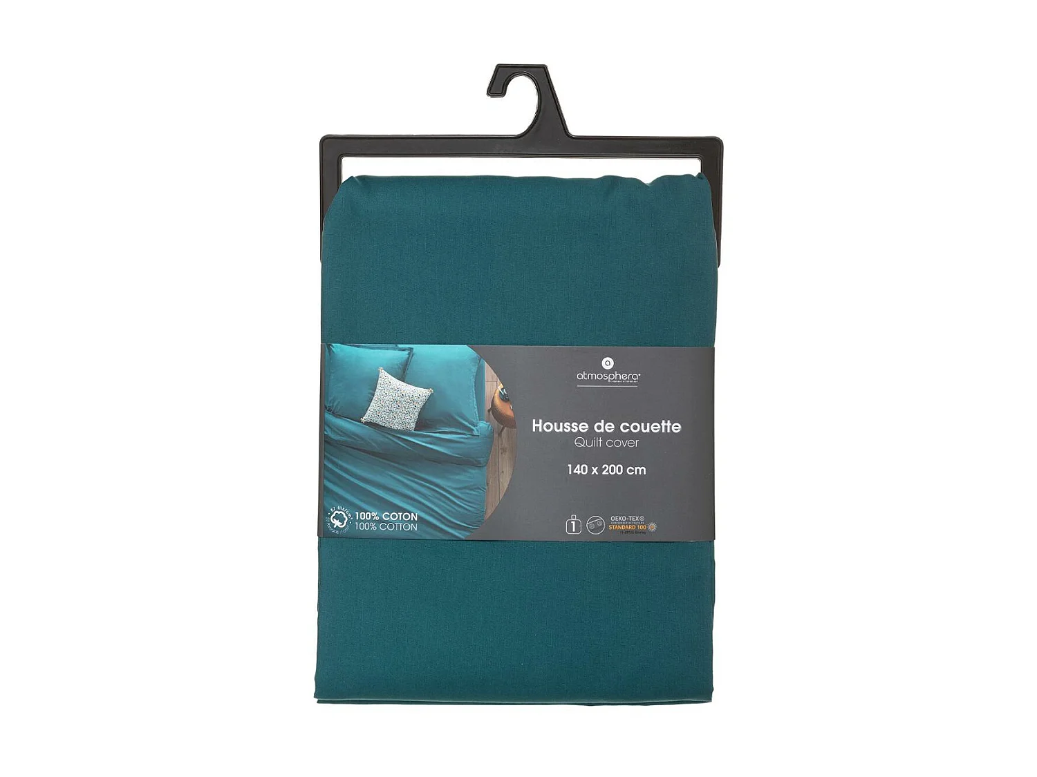 Housse de couette 1 Personne en Coton Canard 140 x 200 cm